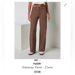 Vuori Brown Gateway Wide Leg Pants